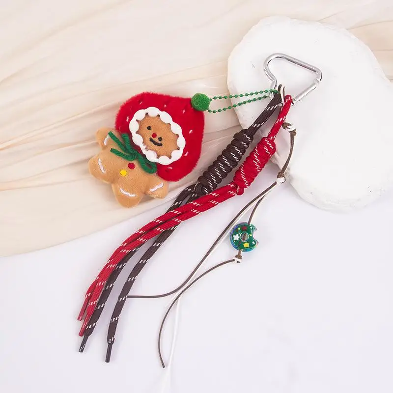 Natale peluche cartone animato omino di pan di zenzero ghirlanda di Natale ciondolo portachiavi zaino ornamento appeso regalo di Natale Capodanno