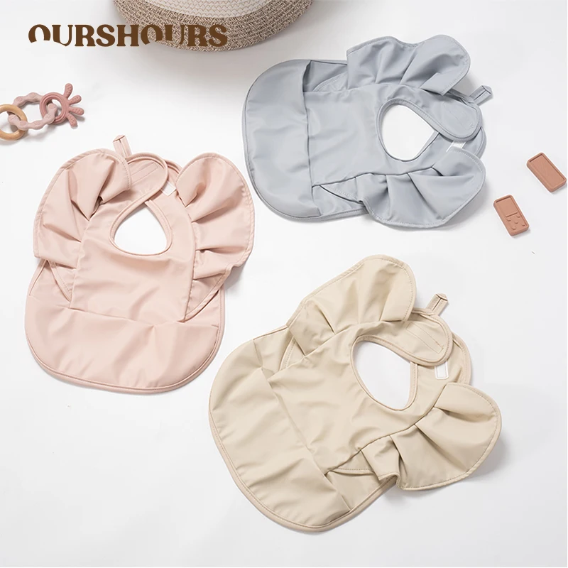 

Однотонный детский нагрудник с карманами и крыльями ангела, дизайнерские слюнявчики для новорожденных, мягкая регулируемая ткань для отрыжки для младенцев, аксессуары для младенцев