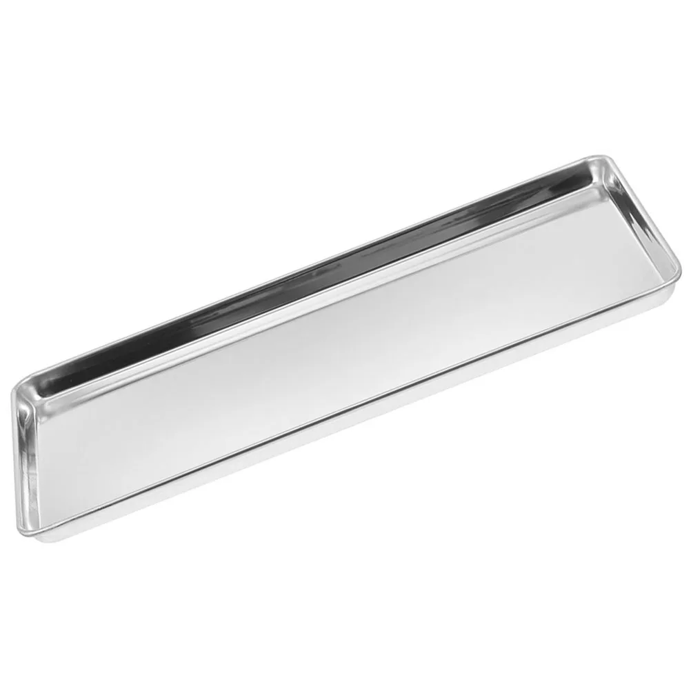 

Stainless Steel Rice Noodle Dish 22.8x14.8x1.2CM Rectangular Tray Kitchen Storage Steam Pan Metal Food Serving Oven Baking