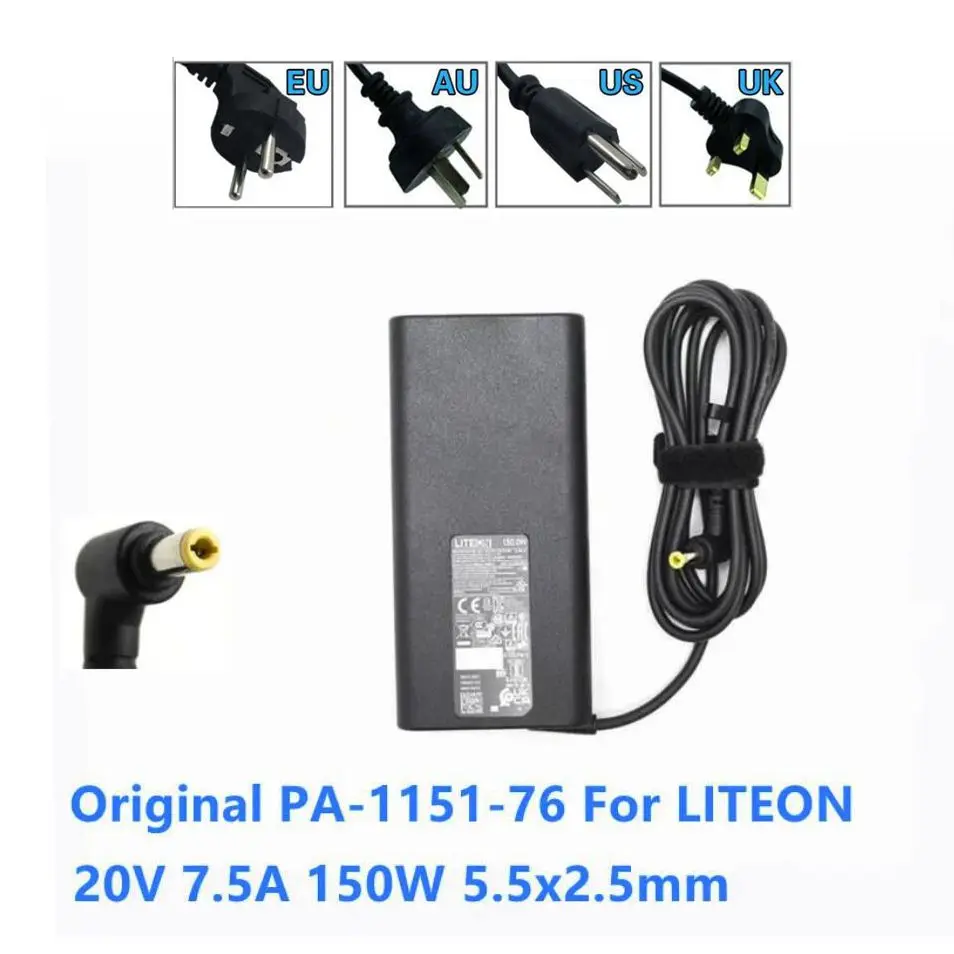 Original LITEON 20V 7.5A AC DC Adapter Charger 150W PA-1151-76 For MSI HASEE TX6 ZX6 X17 X15 XS Laptop Power Supply