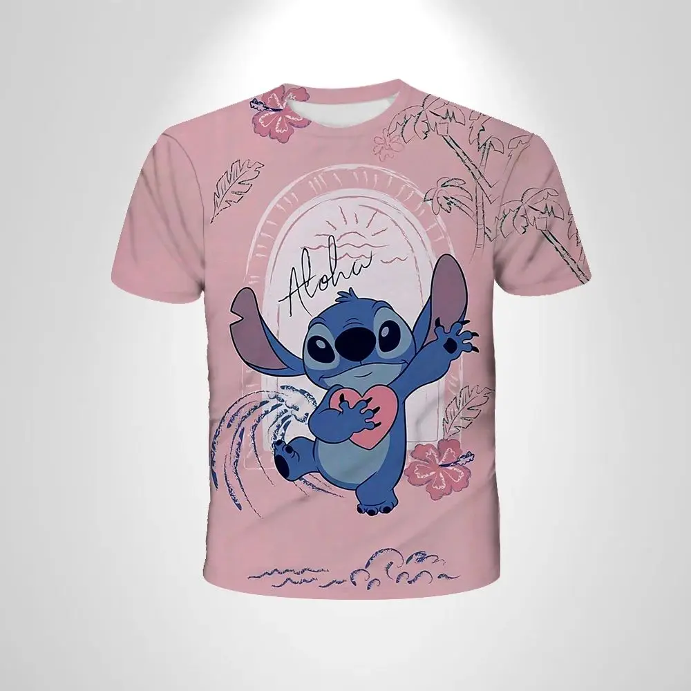 

Child Kawaii Stitch T-shirt Child Girl Clothing Toddler Tees Children Clothes 2025 Summer Short Sleeve Kids Boy Cartoon Tee Tops