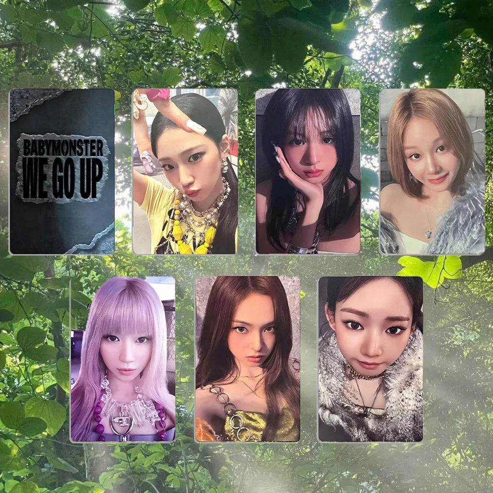 KPOP BABYMONSTER 6 قطعة/المجموعة/المجموعة ألبوم WE GO UP بطاقة صور عالية الجودة INS نمط مزدوج الجانبين طباعة بطاقة LOMO هدايا ASA AHYEON RUKA