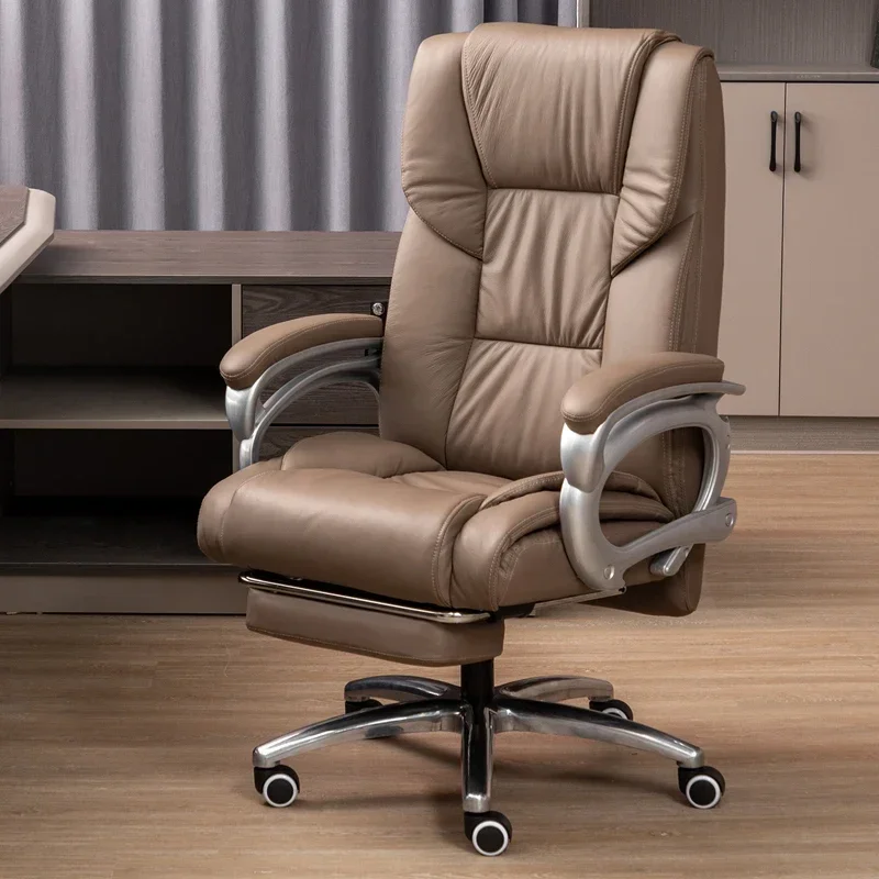 

Leather boss chair reclining office chair business massage computer home comfort sedentary study office