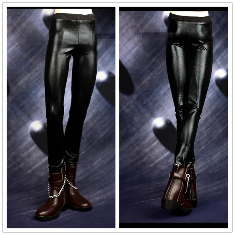 Basic Tight Slim Fake leather Pants For BJD 1/6 1/4 1/3 SD13 SD17 Uncle Doll Clothes Custom CMB46