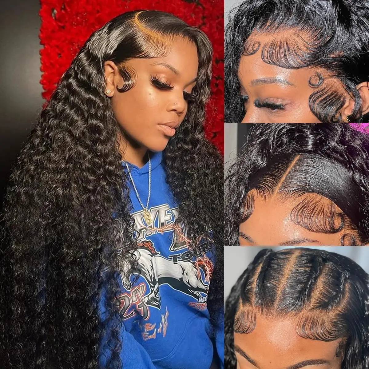 

30 inch Deep Wave 13x4 13x6 Hd Lace Frontal Wig Human Hair Wigs 200% Density Brazilian Hair Water Wave Curly Human Hair Wig