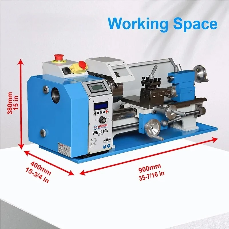 WBL210E 400mm metal lathe, semi-auto cutting thread metal lathe, 38mm spindle bore, 6mm spindle thickness