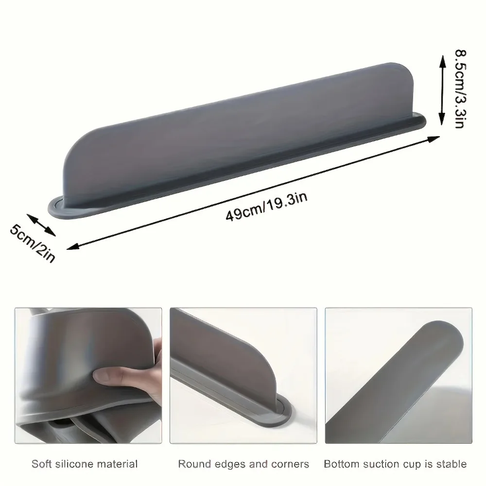 Silicone Sink Splash Guard with Suction Cups - Water Barrier for Kitchen, Lab & Dishwashing Basins image 6