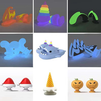 2pcs Cute Luminous Detachable Fins for Slippers Shine In Dark Summer Adult Shark Slippers Shoes Ice Cream Mushroom Accessories