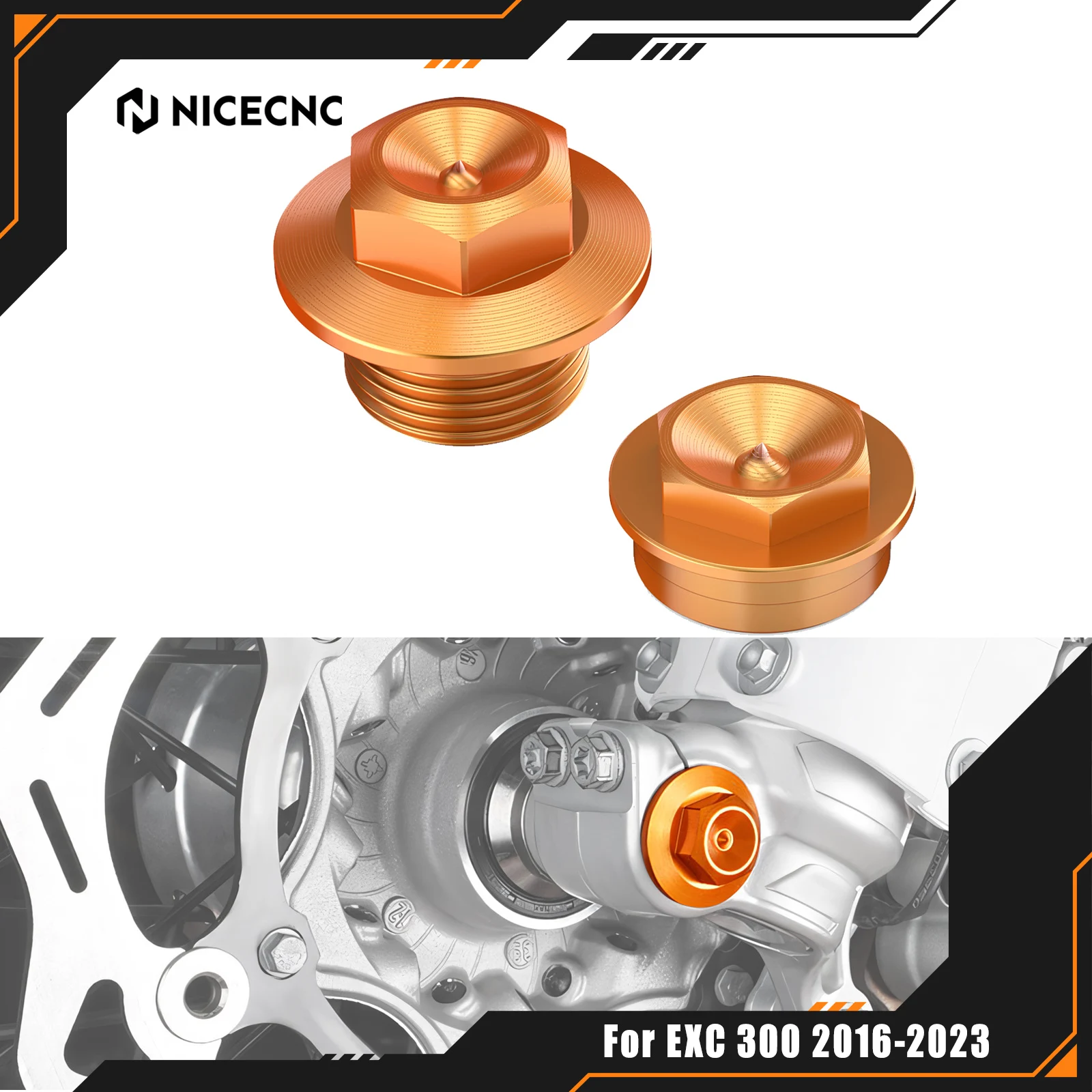 

For KTM EXC 300 2016-2023 EXC 250 EXCF 350 EXC 450 SX125 SXF 250 SXF 450 XCW XC XCF TPI M20XP1.5 Front Axle Shaft Lock Nut Screw