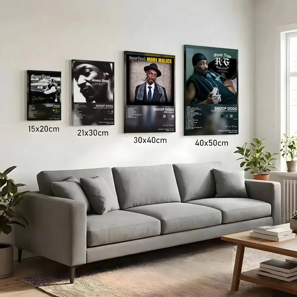 S-Snoop Dogg Singer Painting Calligraphy HD Canvas Print Poster Wall Art | Optional Frame | Modern Hallway Decor