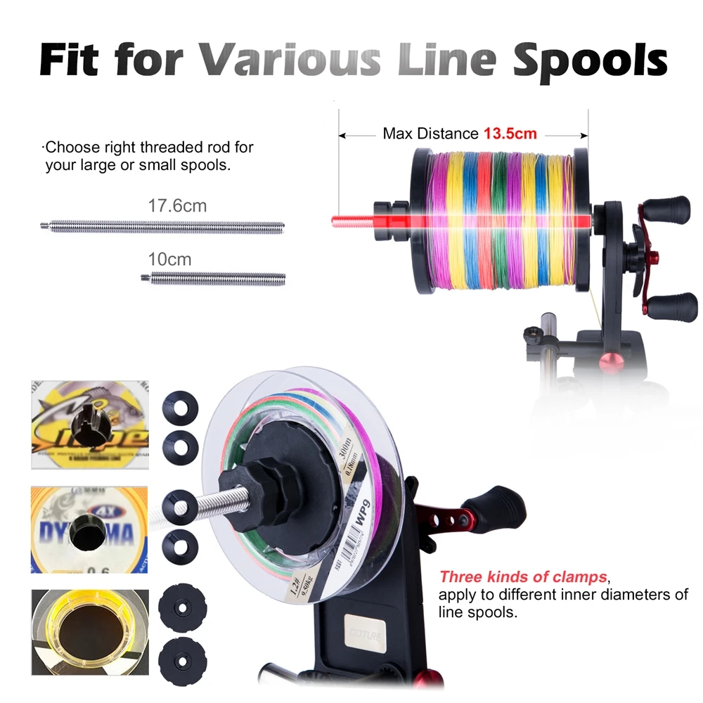 Imagem -04 - Goture-high Velocidade Pesca Linha Winder Dois Pontos de Base Fixa Carretel Spool Spooler Sistema de Fiação Baitcasting