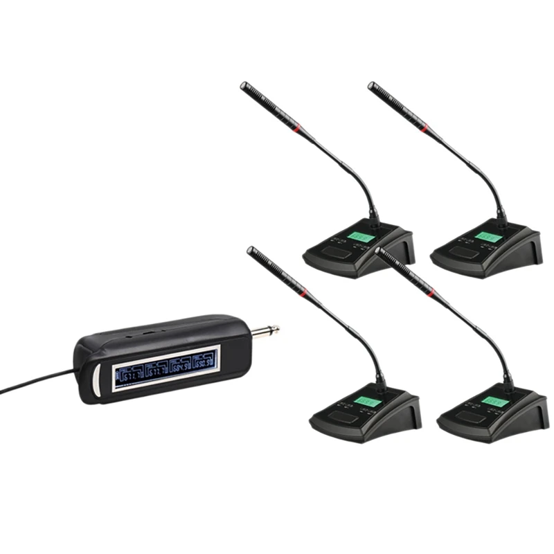 

UHF 4 Channel Professional Gooseneck Microphone System Conference Wireless Microphone Designed For Small Meeting Venues