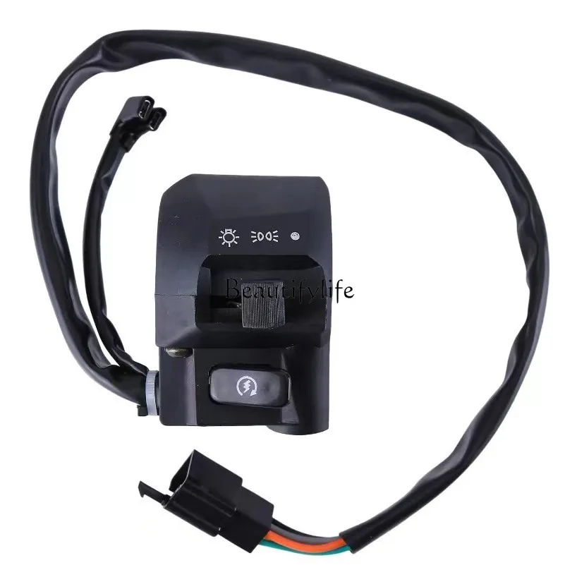 

Motorcycle modification right hand handle assembly headlight start button with corner line