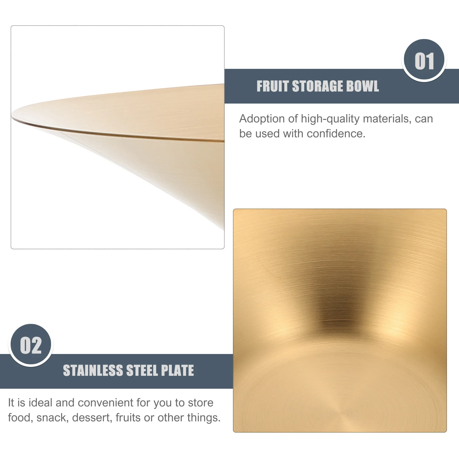 

1Pcs Stainless Steel Round Plate Premium Food Serving Bowl for Bbq Picnic Party Dessert Fruit Storage Kitchen Supplies