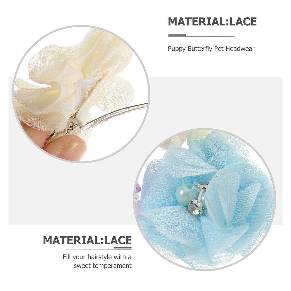 

12pcs Pet Hair Clips Dog Headwear Flower Hairpins For Dogs Cats Mixed Color Lightweight Durable Decorative Pet Supply