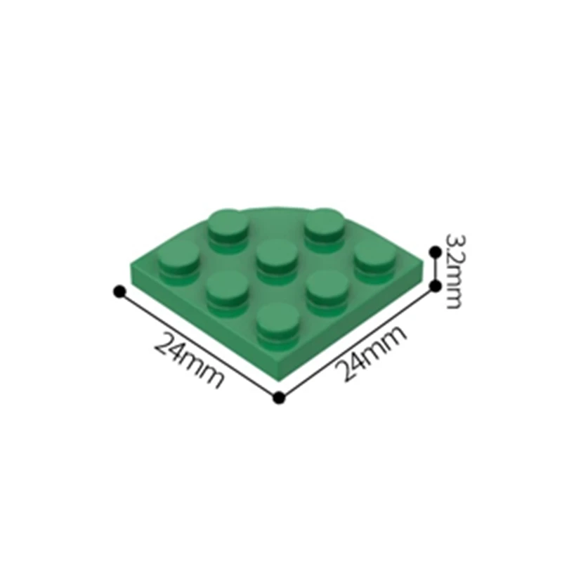 20 قطعة لوحة 3X3 ، 1/4 دائرة متوافقة 30357 مستديرة وزوايا الطوب الذاتي قفل ألعاب مكعبات البناء الملحقات