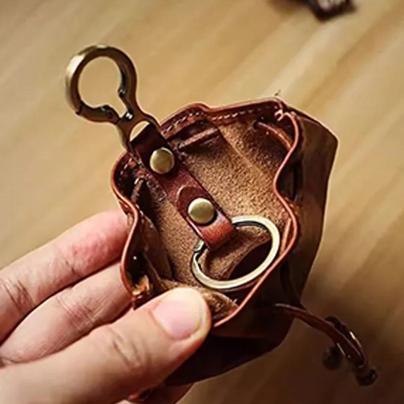 WERLLANDS PU Leather Retro Drawstring Key Case Coin Purse image 4