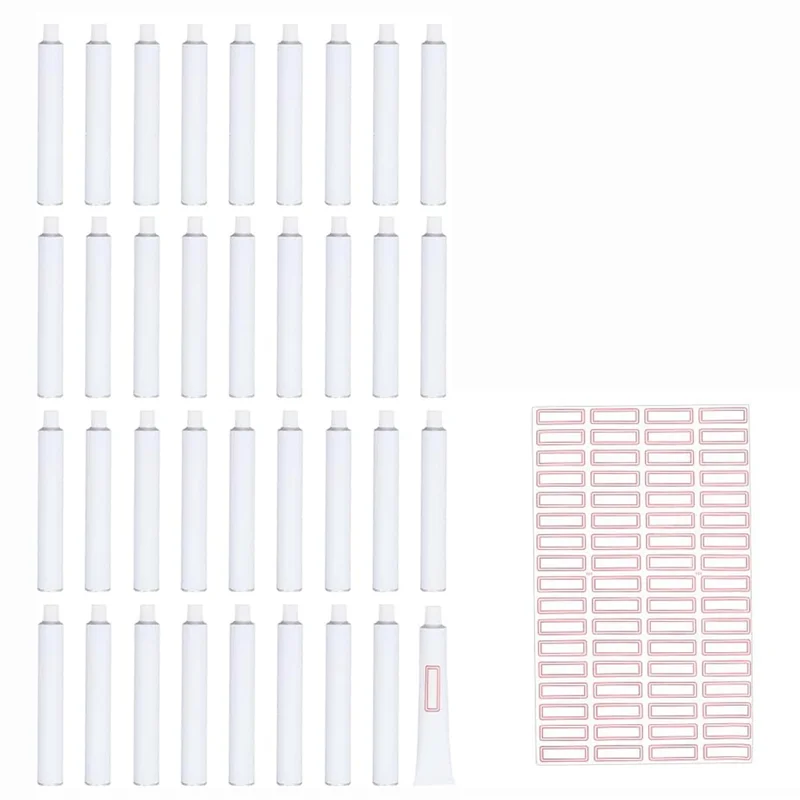 ABRB-Für Ölfarbe, leere Aluminiumröhre, 36 Stück, 20 ml, leere Farbröhrchen zur Zahnpasta-Aufbewahrung