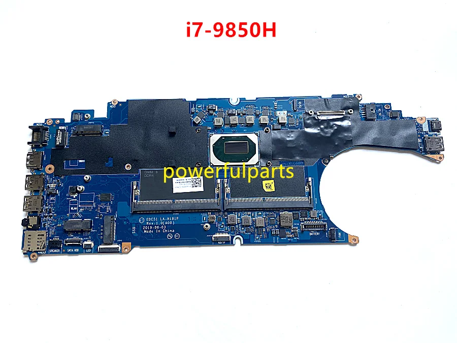 For DELL Latitude 5501 Motherboard i7-9850H Cpu In-built EDC51 LA-H181P 0GWDNC CN-0GWDNC Working Perfect