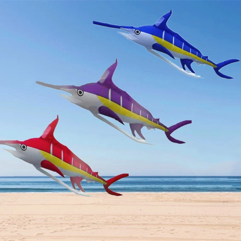Grands cerfs-volants de 7m, jouets d'extérieur volants, bobine de cerf-volant pour adultes, usine de cerf-volant 3d parafoil Marlin, cerf-volant soufflant koi 3d amusant
