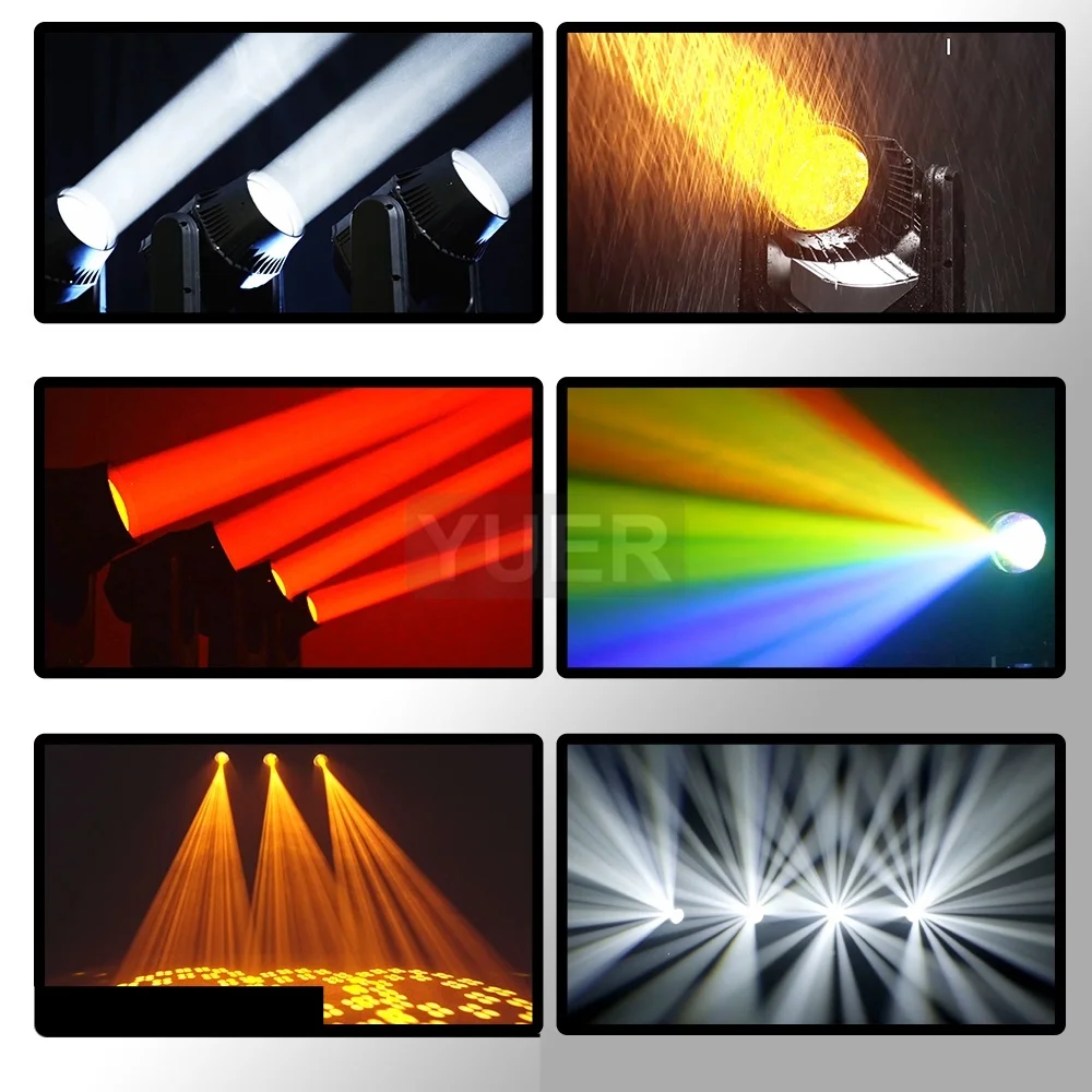 YUER NEW IP66 Waterproof Beam 200W LED Moving Head Light with 8+16 Rotating Prism Lyres LED DMX512 Professional Stage Lighting