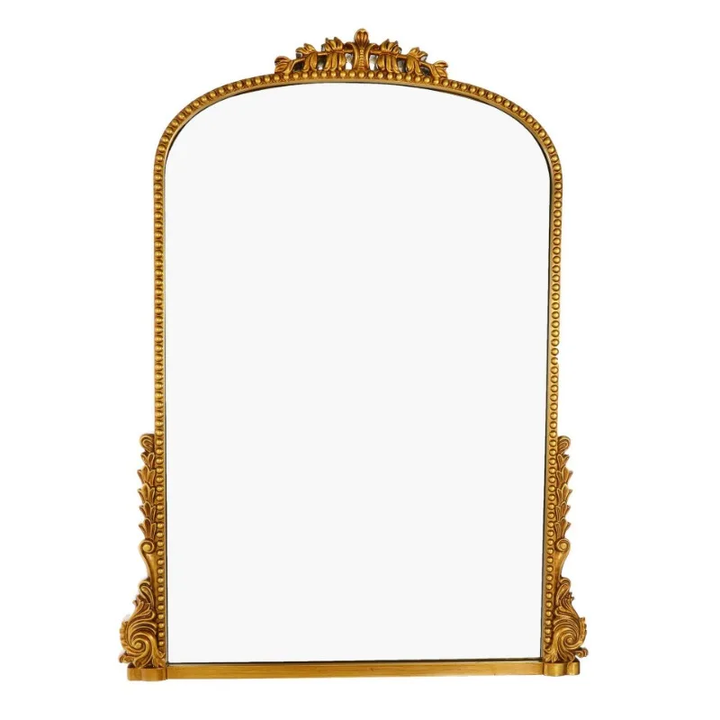 Retro arched bathroom mirror LED intelligent light luxury vanity mirror