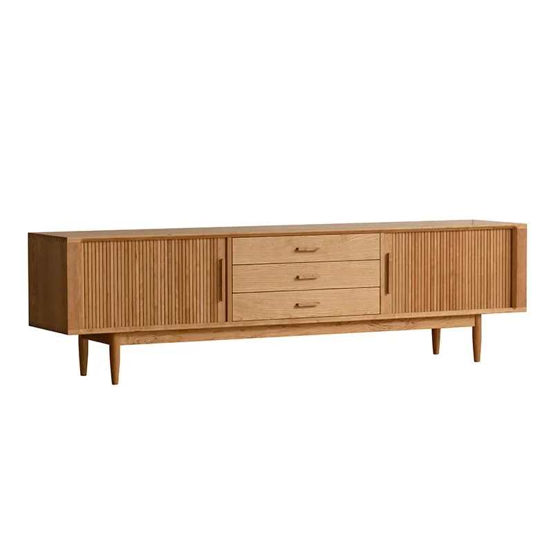 

TV cabinet Nordic cherry wood solid wood, small apartment Japanese-style living room locker