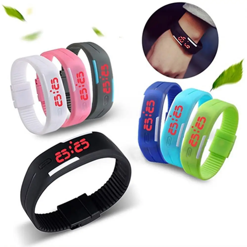 

Men Women Silicone Wrist Watch Red LED Sports Bracelet Touch Digital Wrist Watch