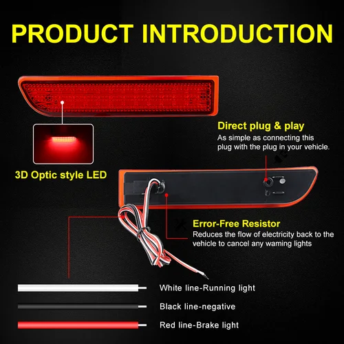 Imagen 2 del producto 2 uds lente roja/ahuma luz trasera LED freno de estacionamiento parachoques trasero luz antiniebla lámpara para Toyota RAV4 2006 2007 2008 09-2012