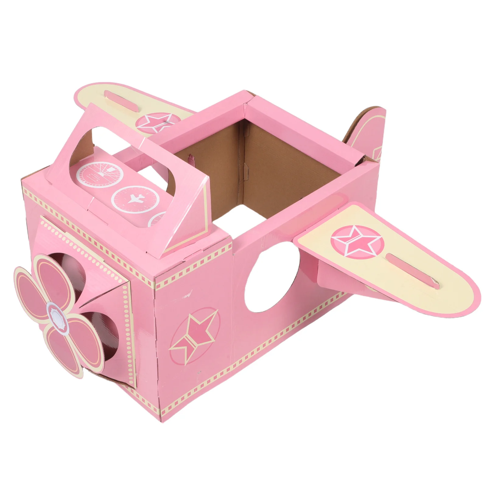 Wearable Cardboard Airplane Costume for Toddlers Interactive DIY Craft Rotating Propeller Kids Dress Up Small Airplane