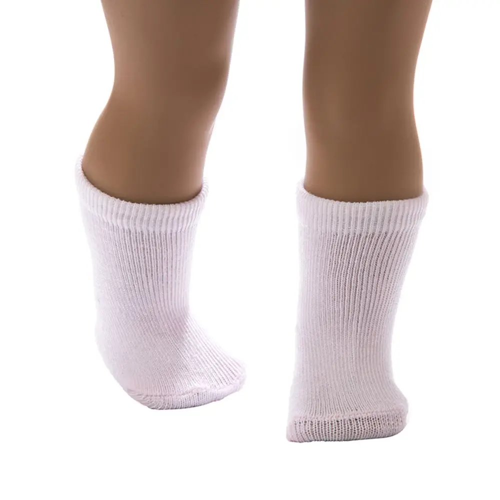 زوج واحد من إكسسوارات بيت الدمى للعب التخيلي، جوارب رياضية صغيرة تناسب الدمى بحجم 18 بوصة/43 سم