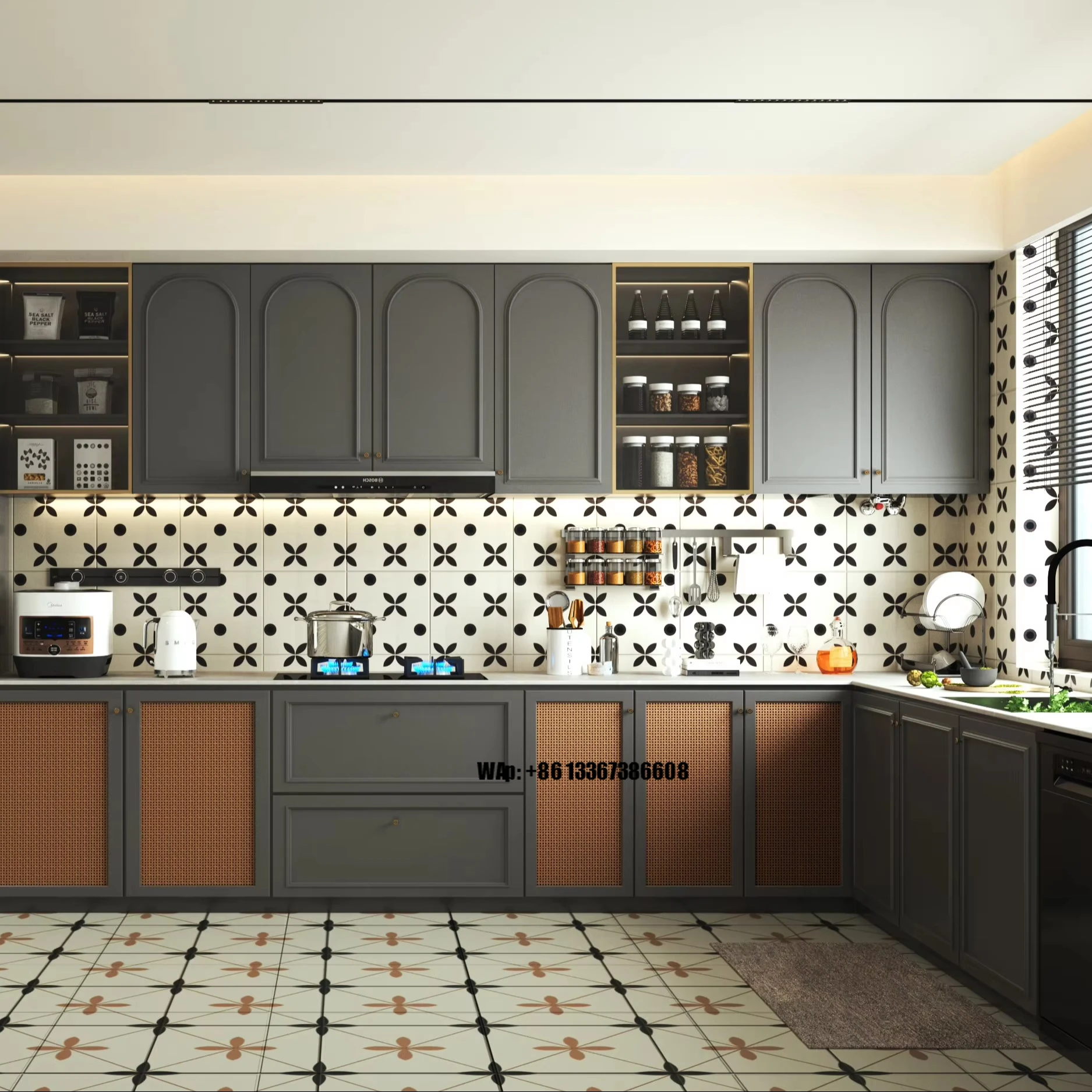 High-End Exclusive Luxury Brand Dining Room Sideboard Custom Wood Accessory Sets for Efficient Kitchen Storage