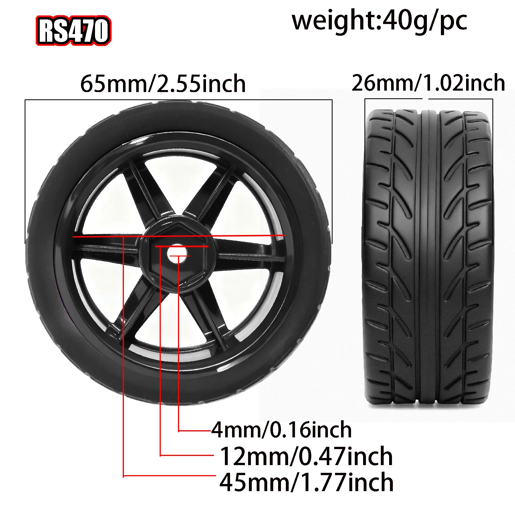 4 SZT. Opony do samochodów RC Drift 1/10 z twardego plastiku z piastą koła do modeli 1:10 HSP Redcat Wltoys WPL Tamiya Traxxas, akcesoria do samochodów RC Drift, zabawka