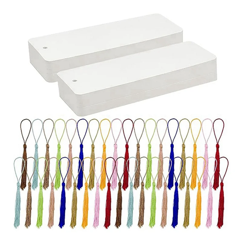 Set di 600 segnalibri vuoti con nappe colorate Confezione di materiali artigianali Segnalibri di carta fatti a mano per fai da te e etichette regalo