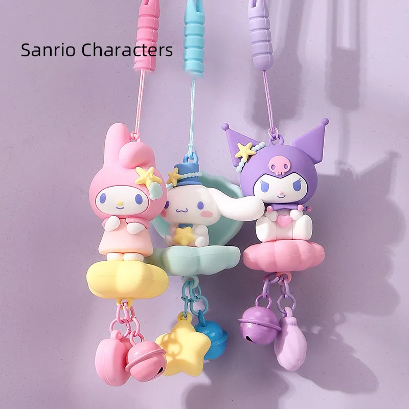 

Melody Kuromi Cinnamoroll Bell Car Charm Anime Cartoon Sanrio Series Pvc Car Ornament Decoration Doll Ornament