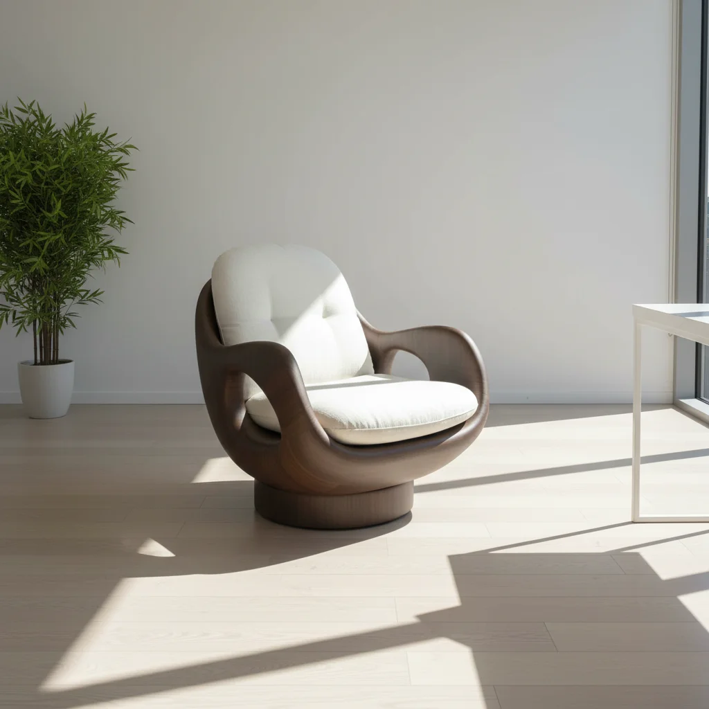 Aesthetic First Class Cabin Single Lounger Chair Reclining French Sun Lounge in Walnut Color  Chair