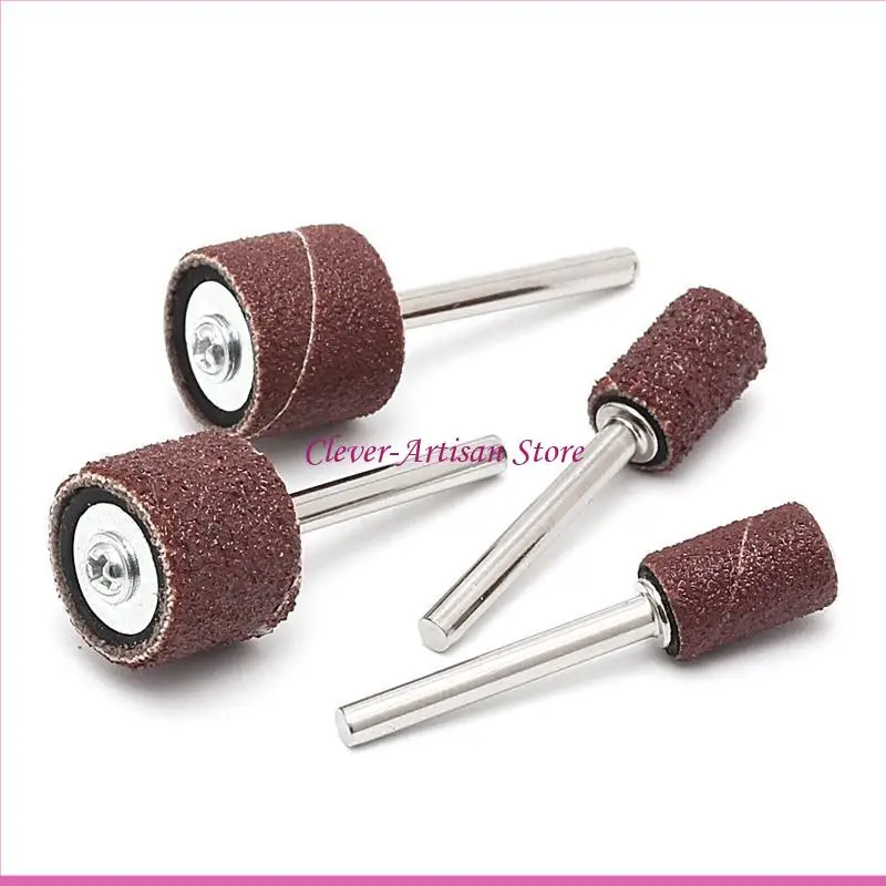 E06B 10 PCS 12.5 mm Guño 80# bandas lijado +3.17 mm Mandrel Herramienta rotativa Taladro clavos