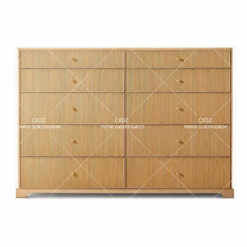 American Solid Wood 10 Drawer Dresser Chest High End Luxury Bedroom Cabinet Storage Locker for Villa Home Furniture
