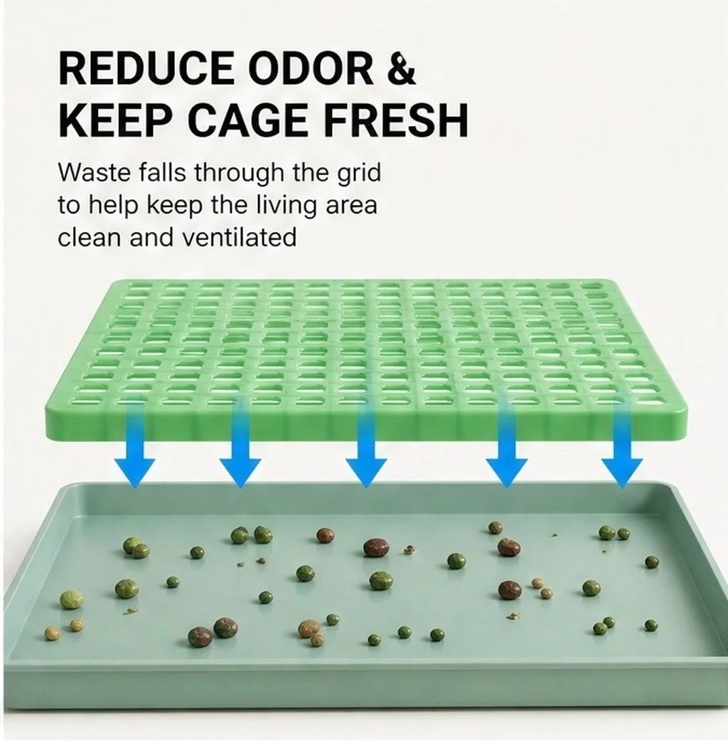 Rabbit Cage Floor Mat Plastic Base Plate Isolation Board Leaky Board Easy Clean Pet Cage Feet Pad Pet Cleaning Plate
