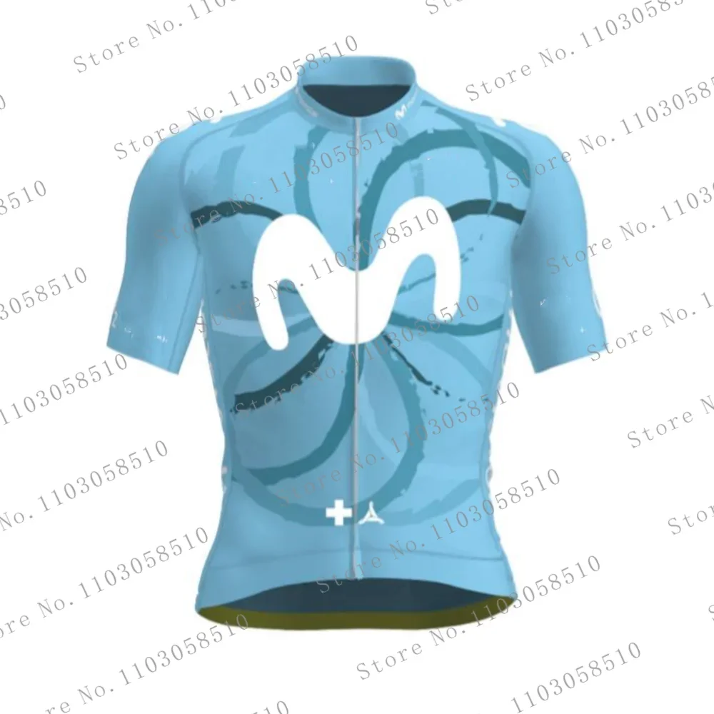 Spain Movistar World Champion Movistar Team Short Sleeve Bike Clothes Breathable outdoor Cycling Clothing Maillots Ropa Ciclis