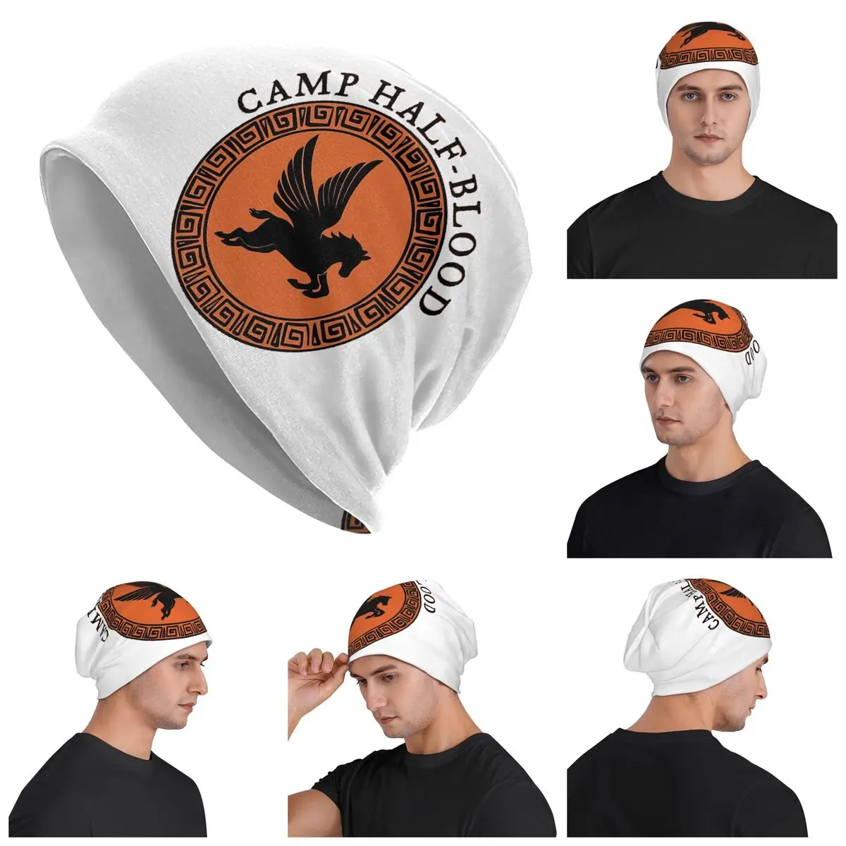 

Camp Half Blood, Camp Half Blood Logo Активная теплая вязаная шапка Модная шапка-капот Осень-зима Уличные шапки Шапки для унисекс