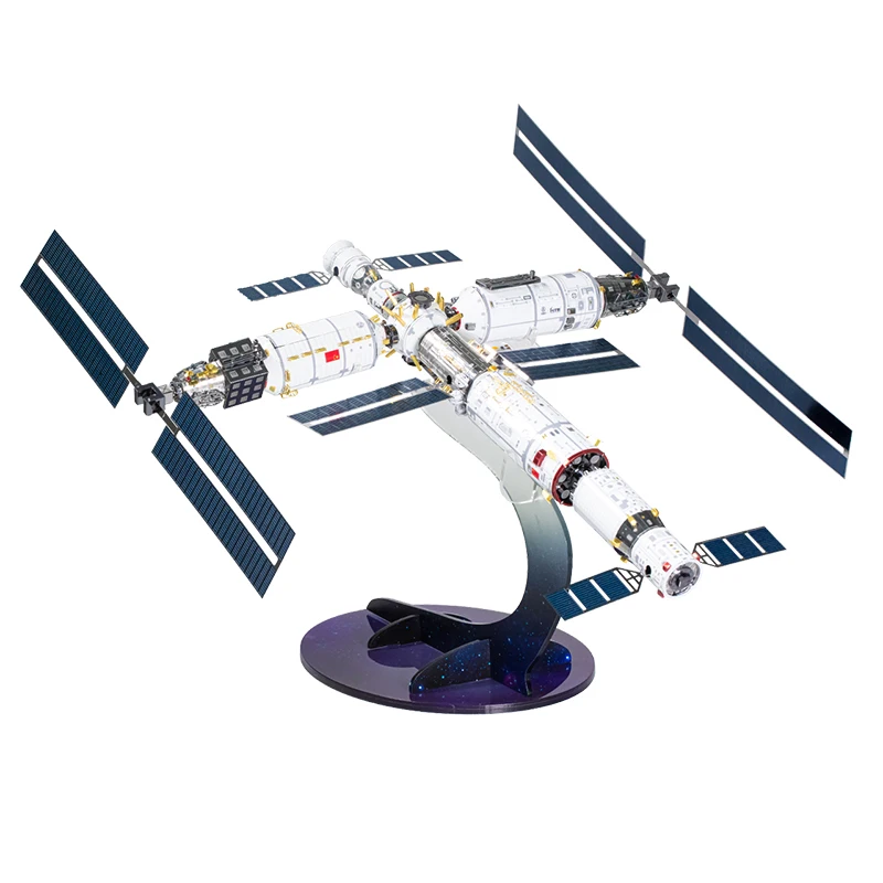 

Art Model MU 3D Metal Puzzle Chinese Space Station building Model kits DIY 3D Laser Cut Assemble Jigsaw Toys GIFT For children