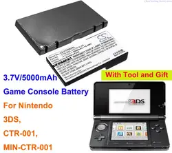 Cameron Sino 3.7V 5000mAh Game Console Battery C/CTR-A-AB, CTR-003 for Nintendo 3DS, CTR-001, MIN-CTR-001, With Back Cover