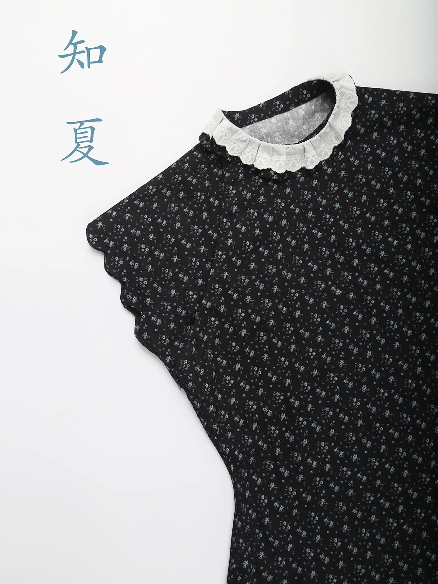 

Летнее женское платье Zhi Xia 2026 в китайском стиле с воротником-лепестком, коротким рукавом, приталенное, длинное, дышащее, с цветочным принтом, из хлопка