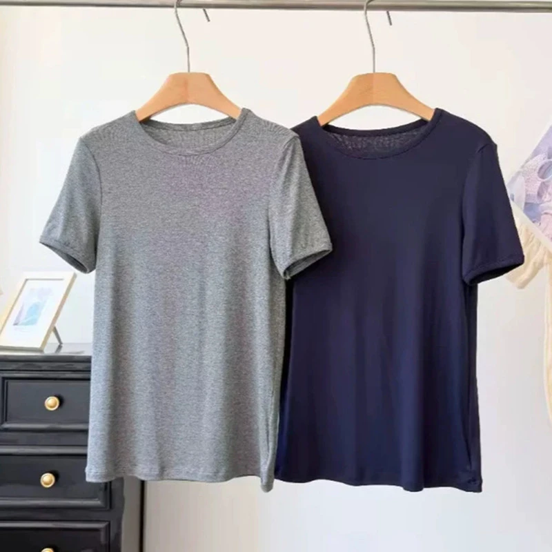 Maxdutti Minimalist Clothing Southern France Casual Round Neck Pullover Short Sleeved T-shirt Woman Clothes Female Clothing Top