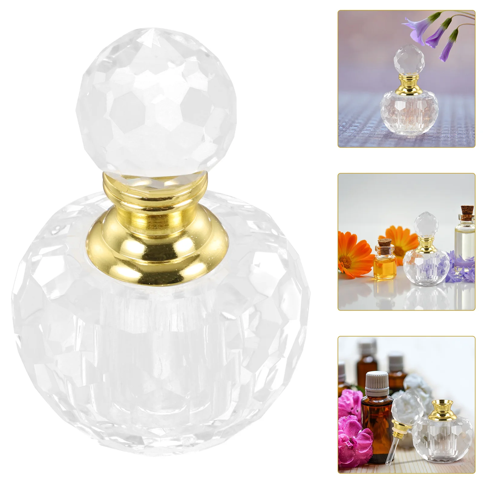 

1ml Crystal Perfume Bottle Refillable Empty Mini Vintage Glass Essential Oil Dropper Crystal Essential Oil Bottle
