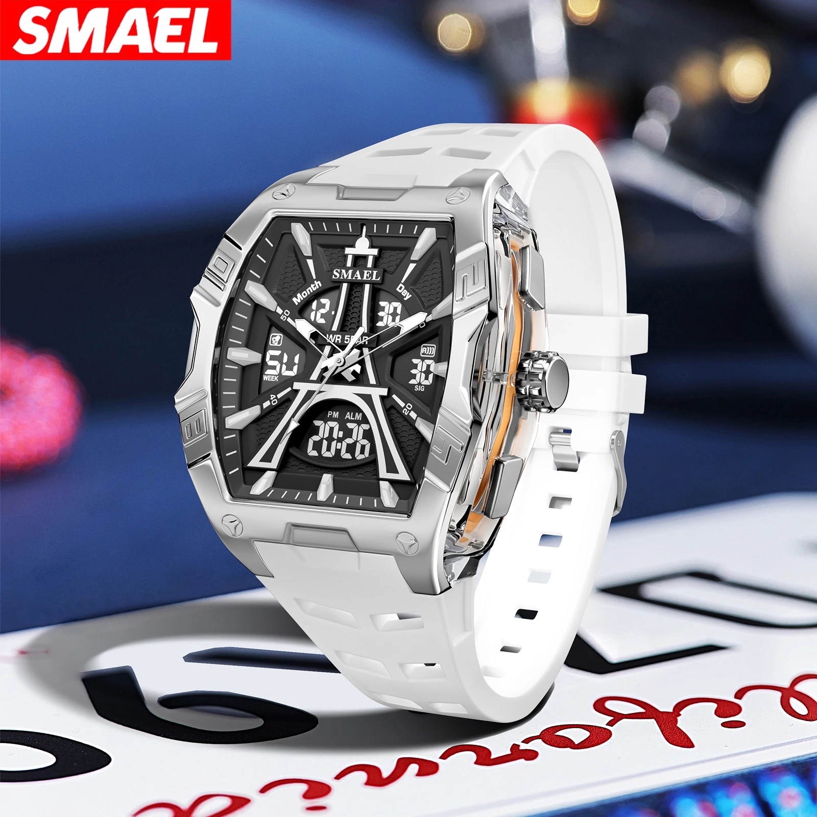 SMAEL 8131 Fashion Men's Digital Watch Alarm Clock Luminous Waterproof Shockproof Outdoor Sports Electronic Watches reloj hombre