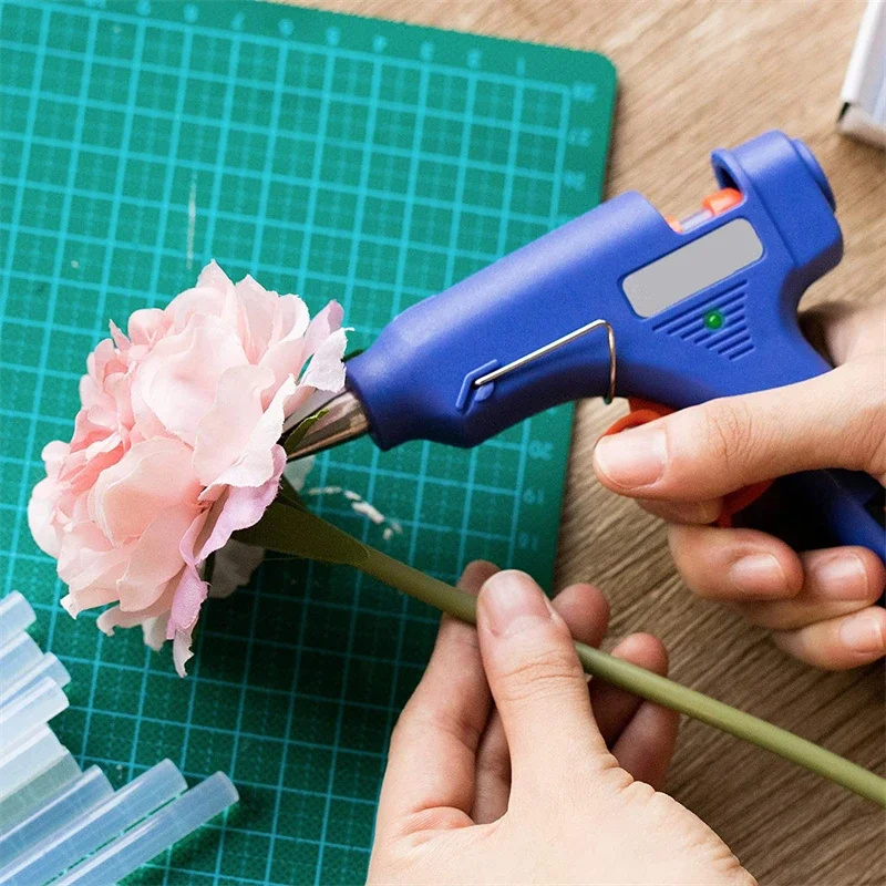 Mini Electric Hot Melt Glue Gun with 7mm Glue Sticks, Heat Temperature Repair Tool, Industrial Thermo, 30-150W