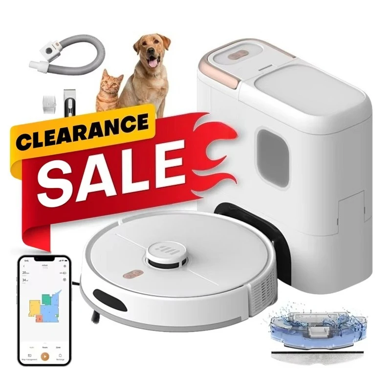 

Clearance Sale Smart Robot Mop Dry Wet Dust Floor Cleaning Machine with Pet Care Grooming 2 in 1 Sweep Robot Vacuums