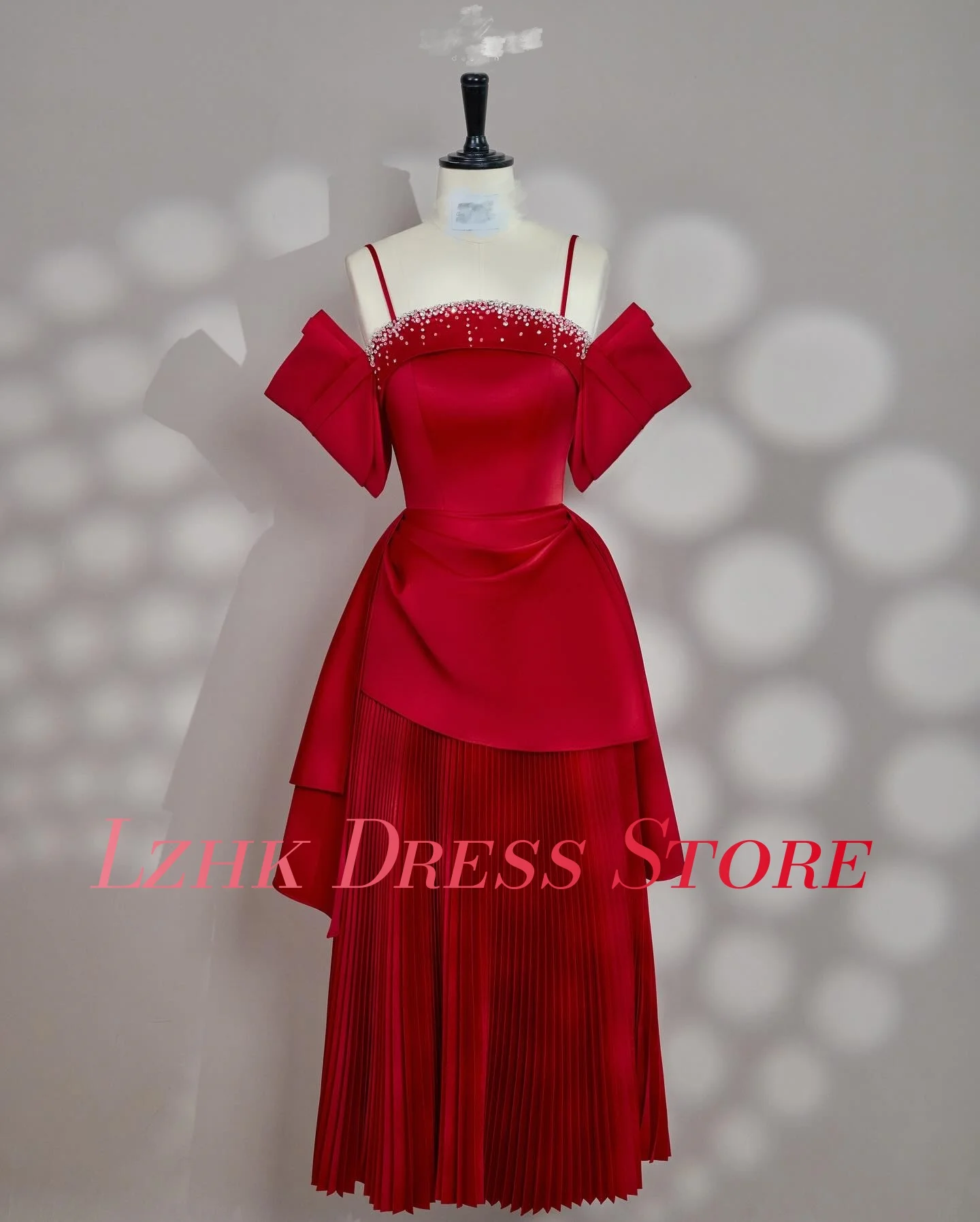 Personalizado moderno cristal jérsei a linha alças de espaguete vestido de noite alta qualidade até o chão فستانmavera